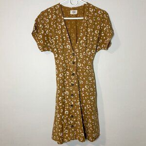 Marine Layer Camila Dress Camel Cheetah Animal Print - Size XS